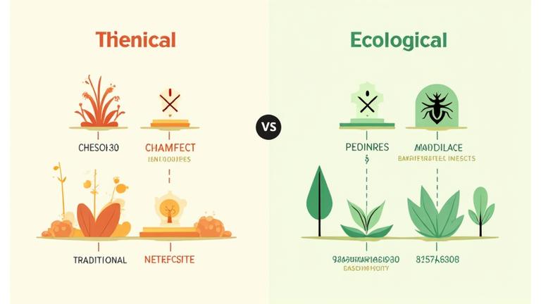 Infographie comparant la lutte antiparasitaire chimique et la méthode écologique de Nectar Santé